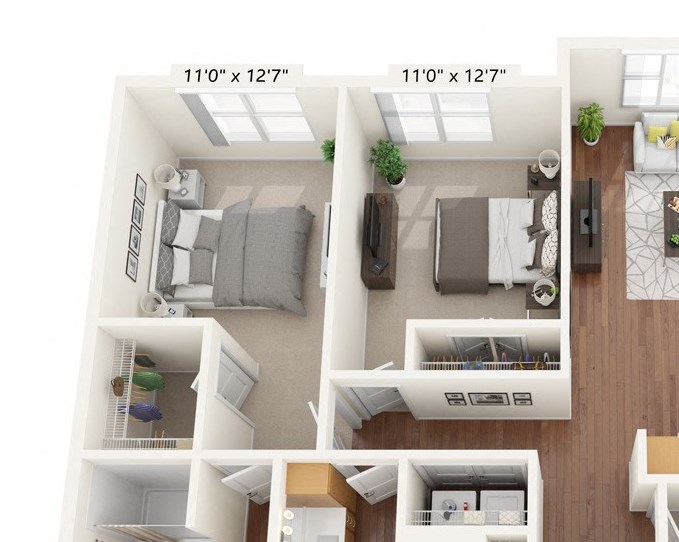 Brighton Oaks_3 Bedroom Floor Plan_3D